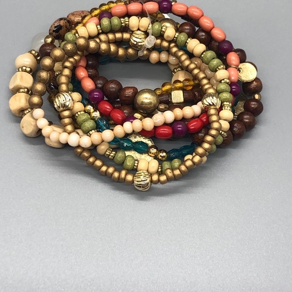 Neutral Wood Bracelet Set - Picture 2 of 5